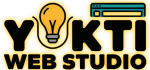 Yuktiwebstudio logo with golden shadow 1